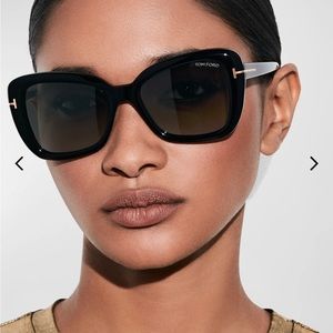 Tom Ford Maeve Havana Butterfly Sunglasses
